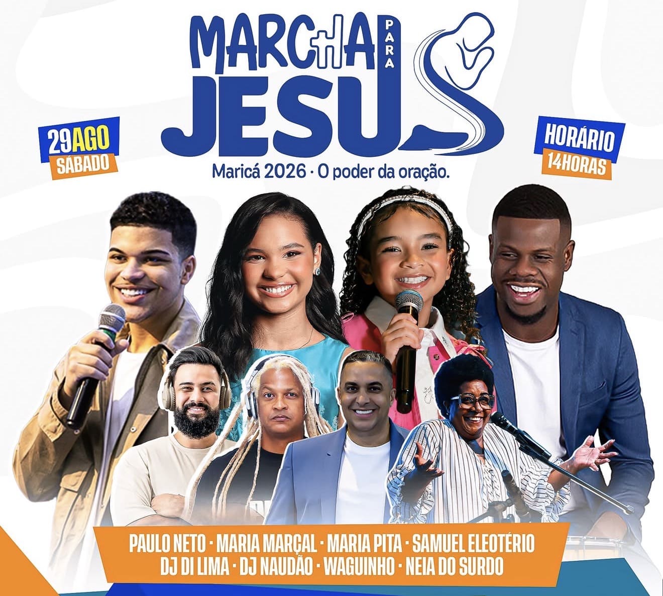 Maricá recebe neste sábado (29/8) a 17ª Marcha para Jesus com caminhada, oração e shows gratuitos